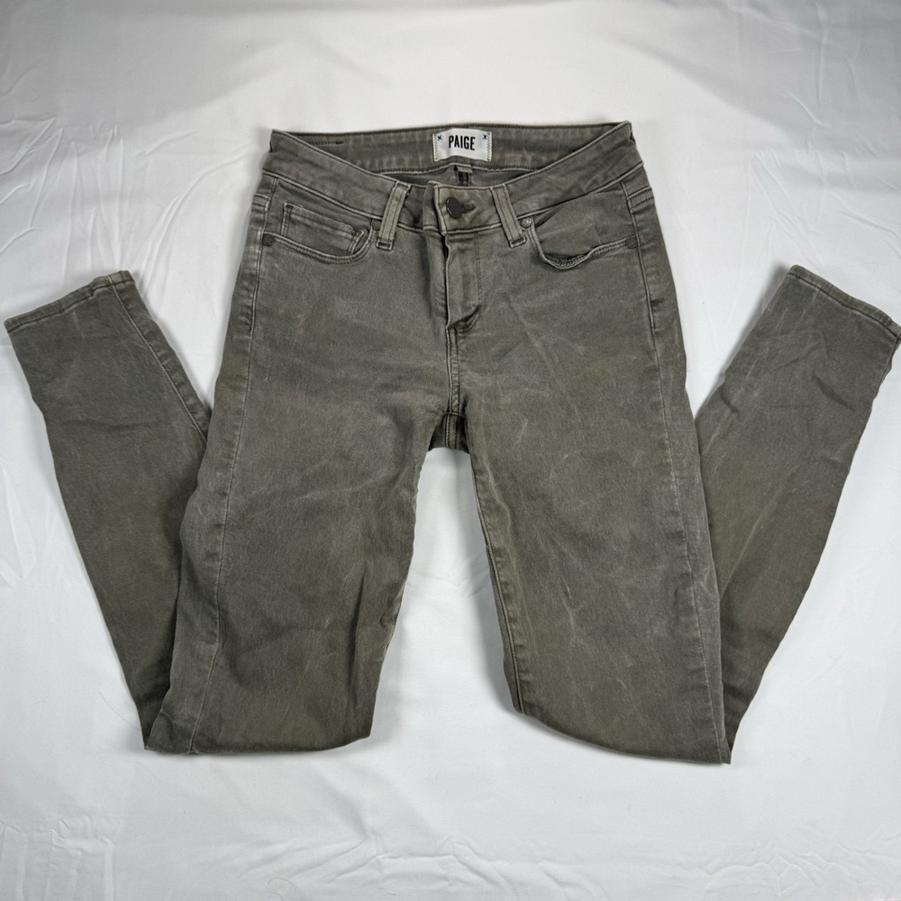 Paige Verdugo Ankle Skinny Jeans Rustic Olive size 25 Mid/ Low Stonewash‎
